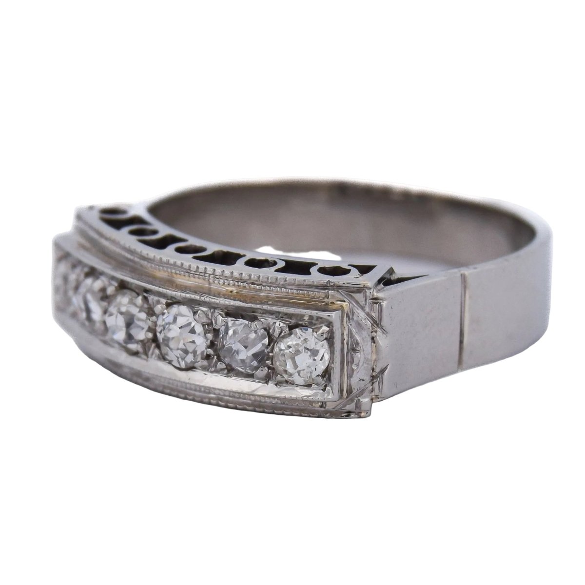 Bague Bandeau en or blanc et diamants - Castafiore