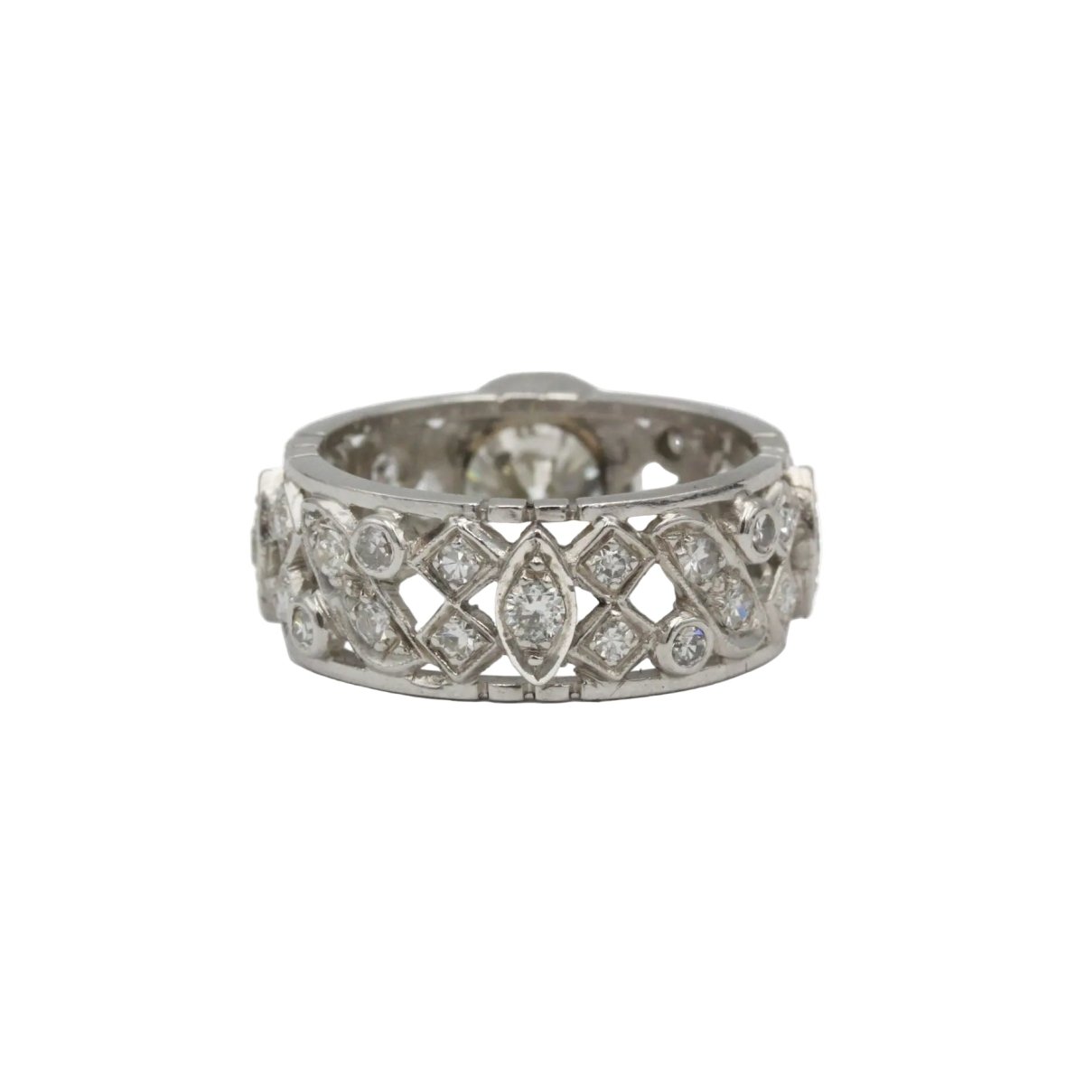 Bague Bandeau en or blanc et diamants - Castafiore