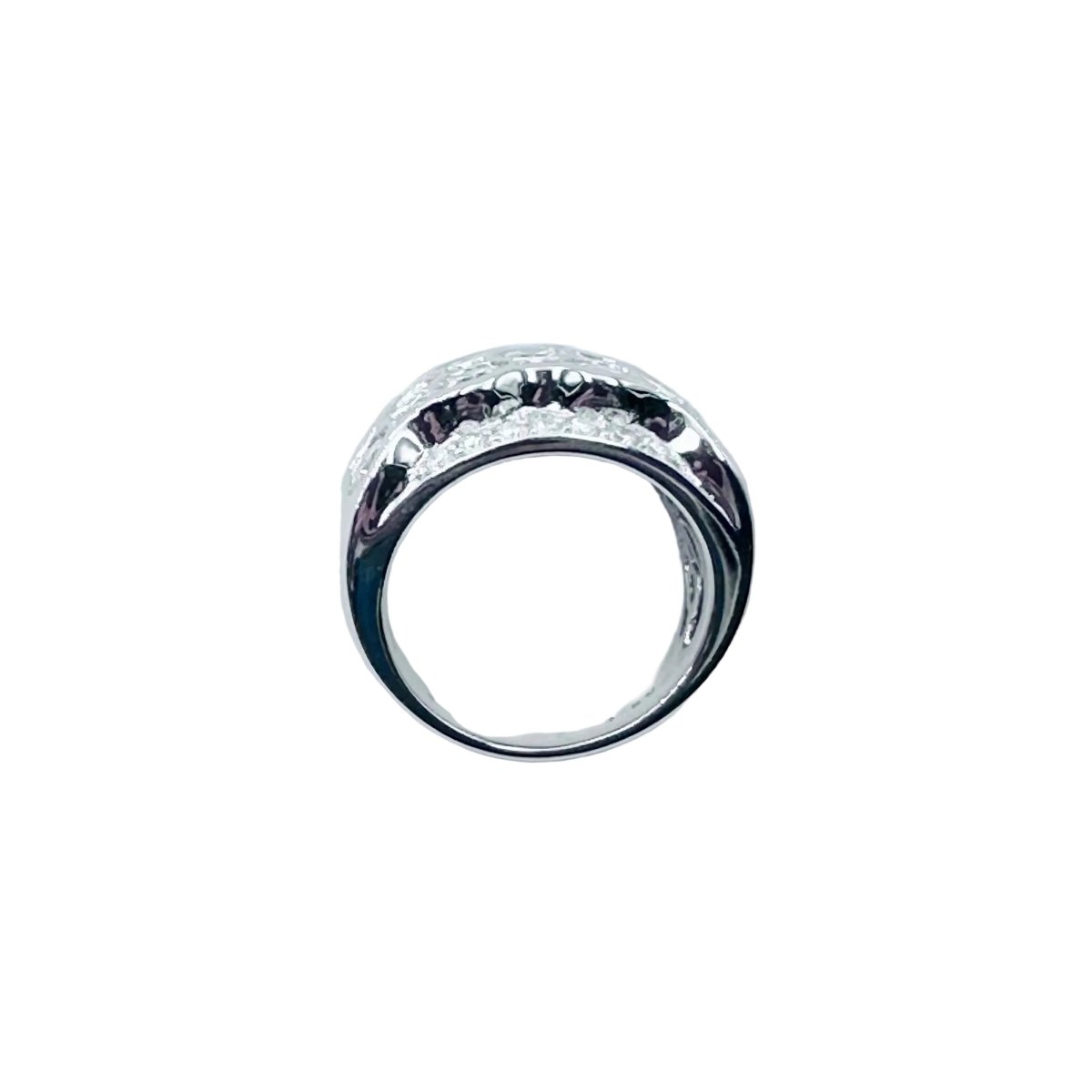 Bague Bandeau en or blanc et diamants - Castafiore