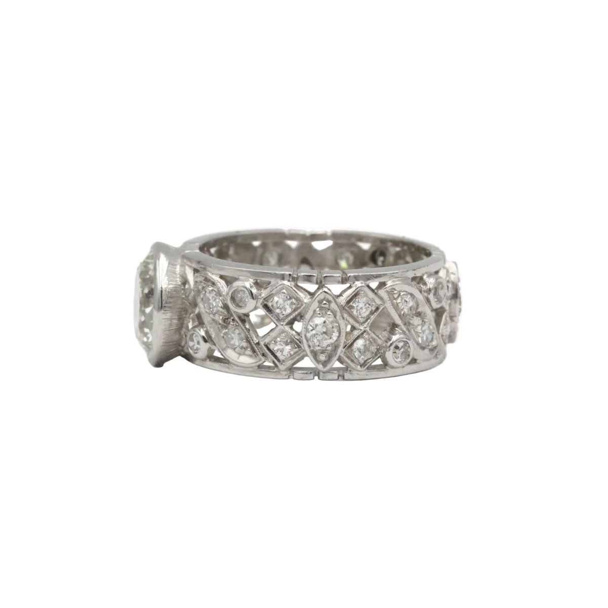 Bague Bandeau en or blanc et diamants - Castafiore