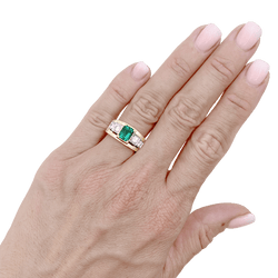Bague Bandeau en or blanc, or jaune, émeraude et diamants - Castafiore