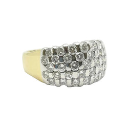 Bague Bandeau en or blanc, or jaune et diamants - Castafiore
