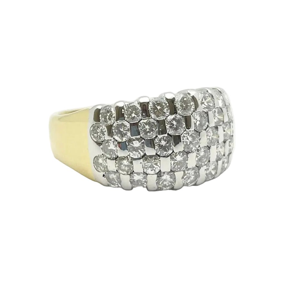 Bague Bandeau en or blanc, or jaune et diamants - Castafiore