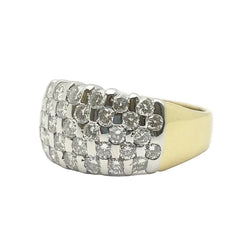 Bague Bandeau en or blanc, or jaune et diamants - Castafiore