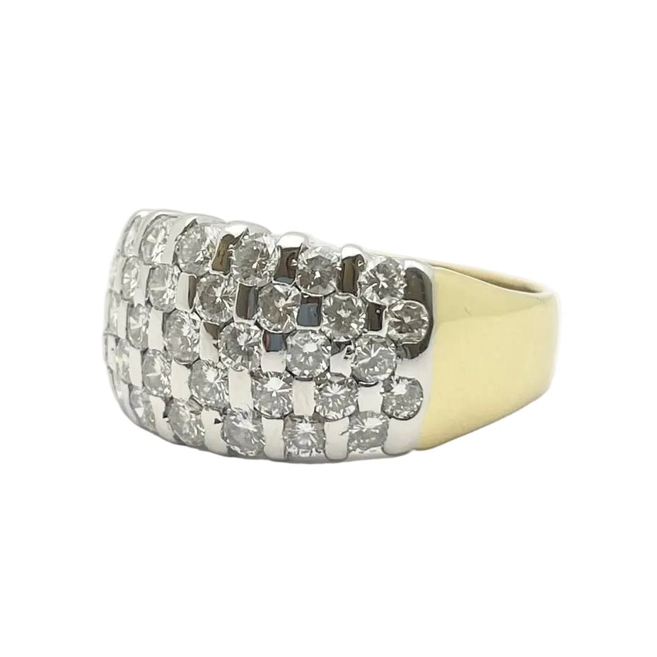 Bague Bandeau en or blanc, or jaune et diamants - Castafiore