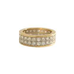 Bague Bandeau en or blanc, or jaune et diamants - Castafiore
