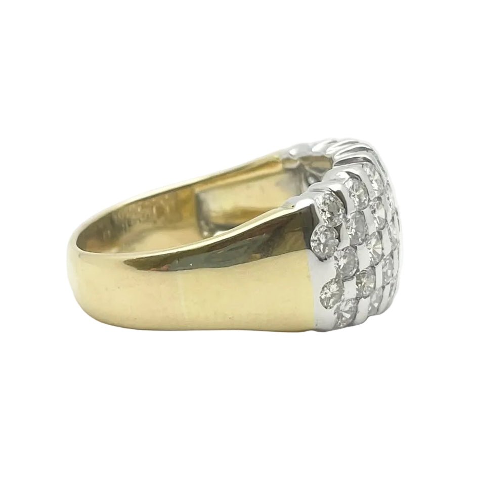 Bague Bandeau en or blanc, or jaune et diamants - Castafiore