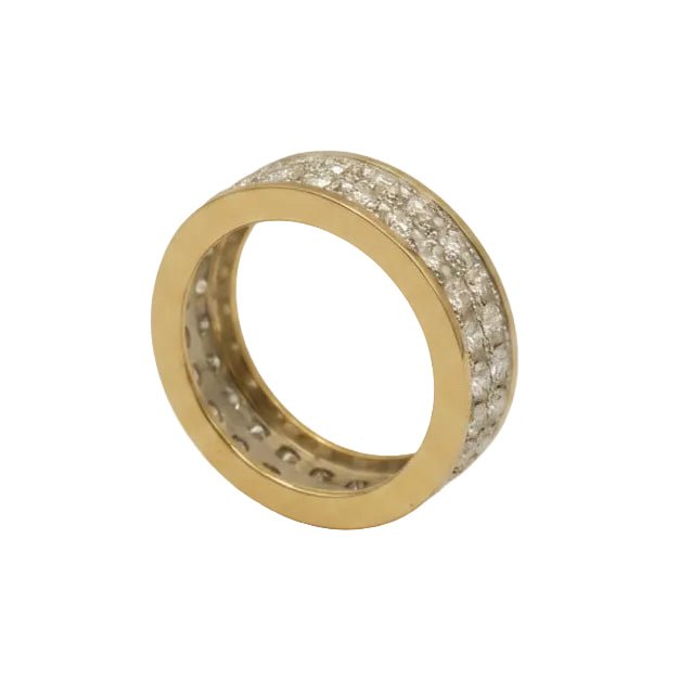 Bague Bandeau en or blanc, or jaune et diamants - Castafiore