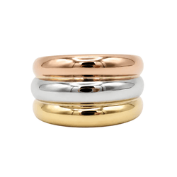 Bague Bandeau en or blanc, or jaune et or rose - Castafiore