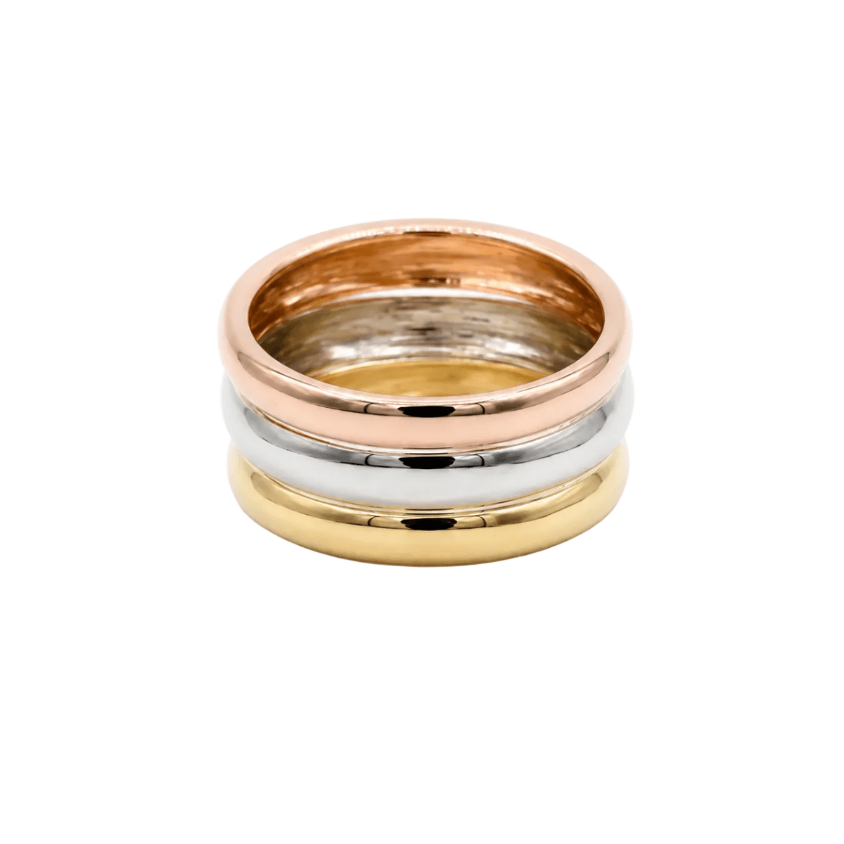 Bague Bandeau en or blanc, or jaune et or rose - Castafiore