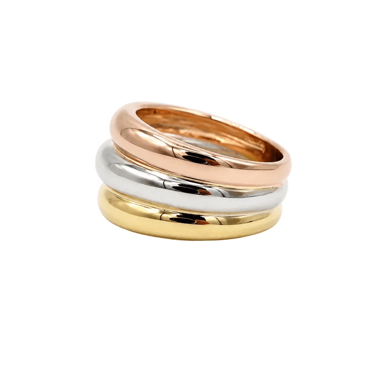 Bague Bandeau en or blanc, or jaune et or rose - Castafiore
