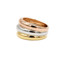 Bague Bandeau en or blanc, or jaune et or rose - Castafiore