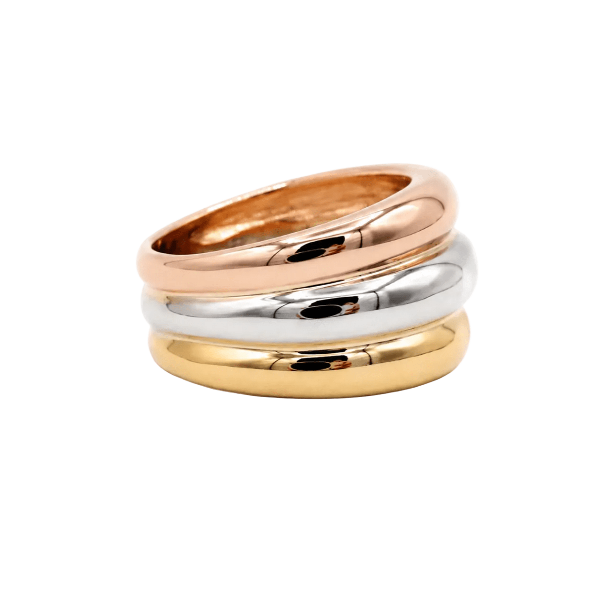 Bague Bandeau en or blanc, or jaune et or rose - Castafiore