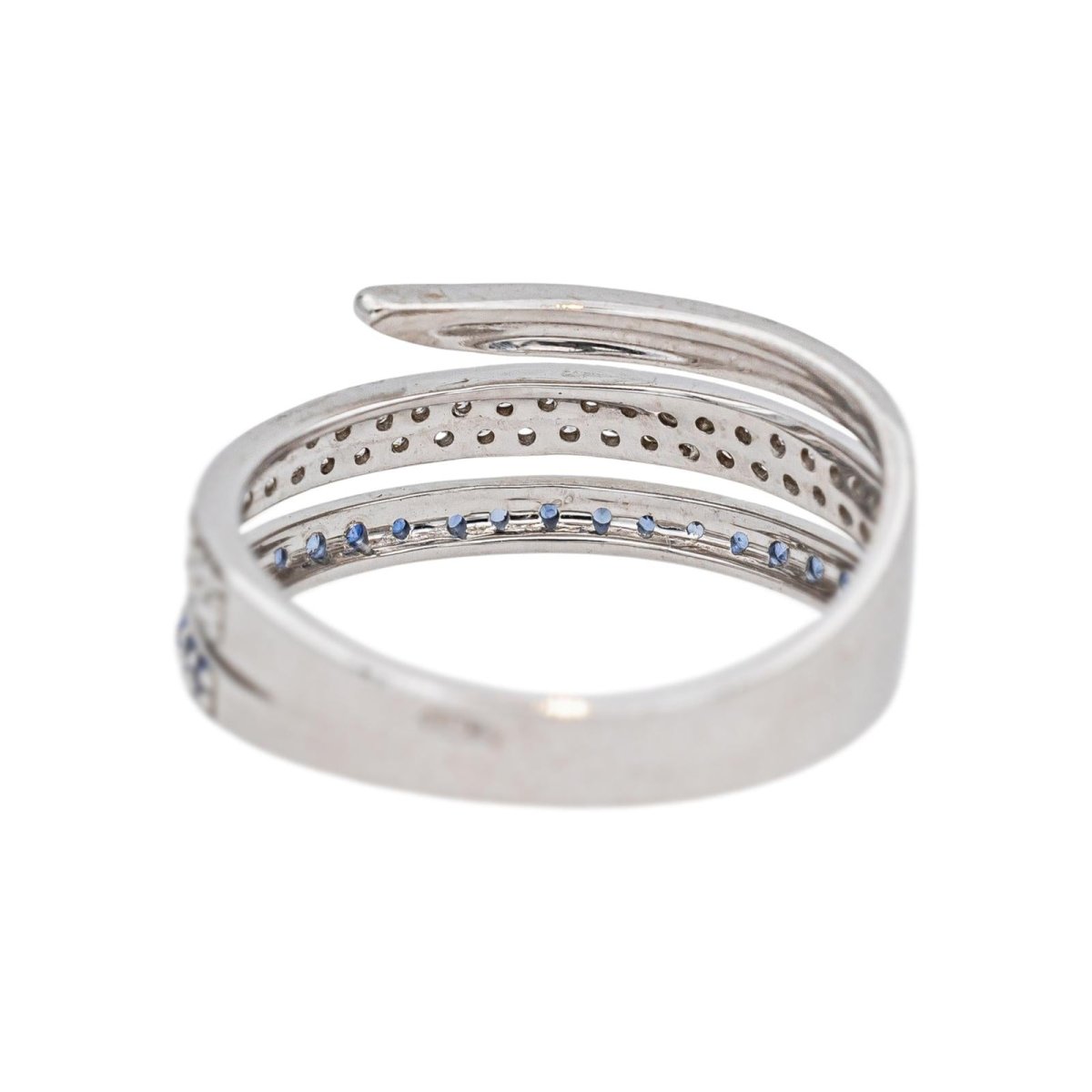 Bague Bandeau en or blanc, saphirs et diamants - Castafiore