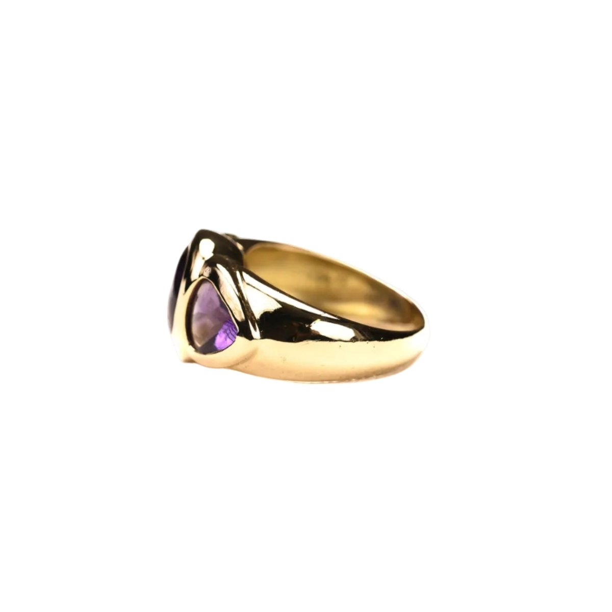 Bague Bandeau en or jaune et améthystes - Castafiore