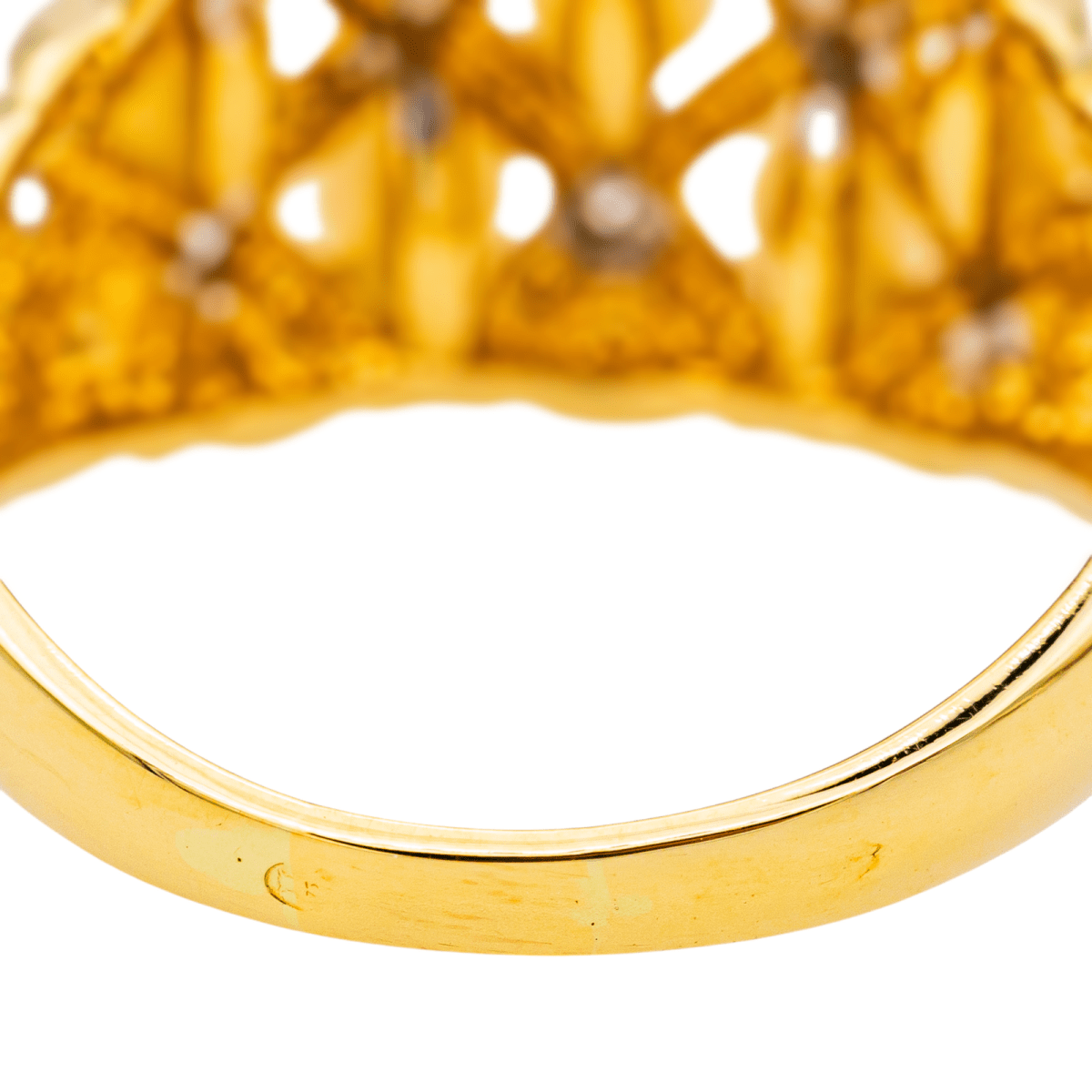 Bague Bandeau en or jaune et blanc, perle de culture et diamants - Castafiore