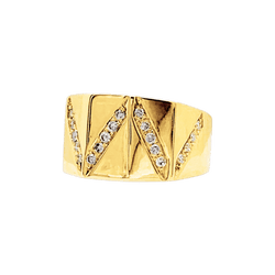 Bague bandeau en or jaune et diamant - Castafiore