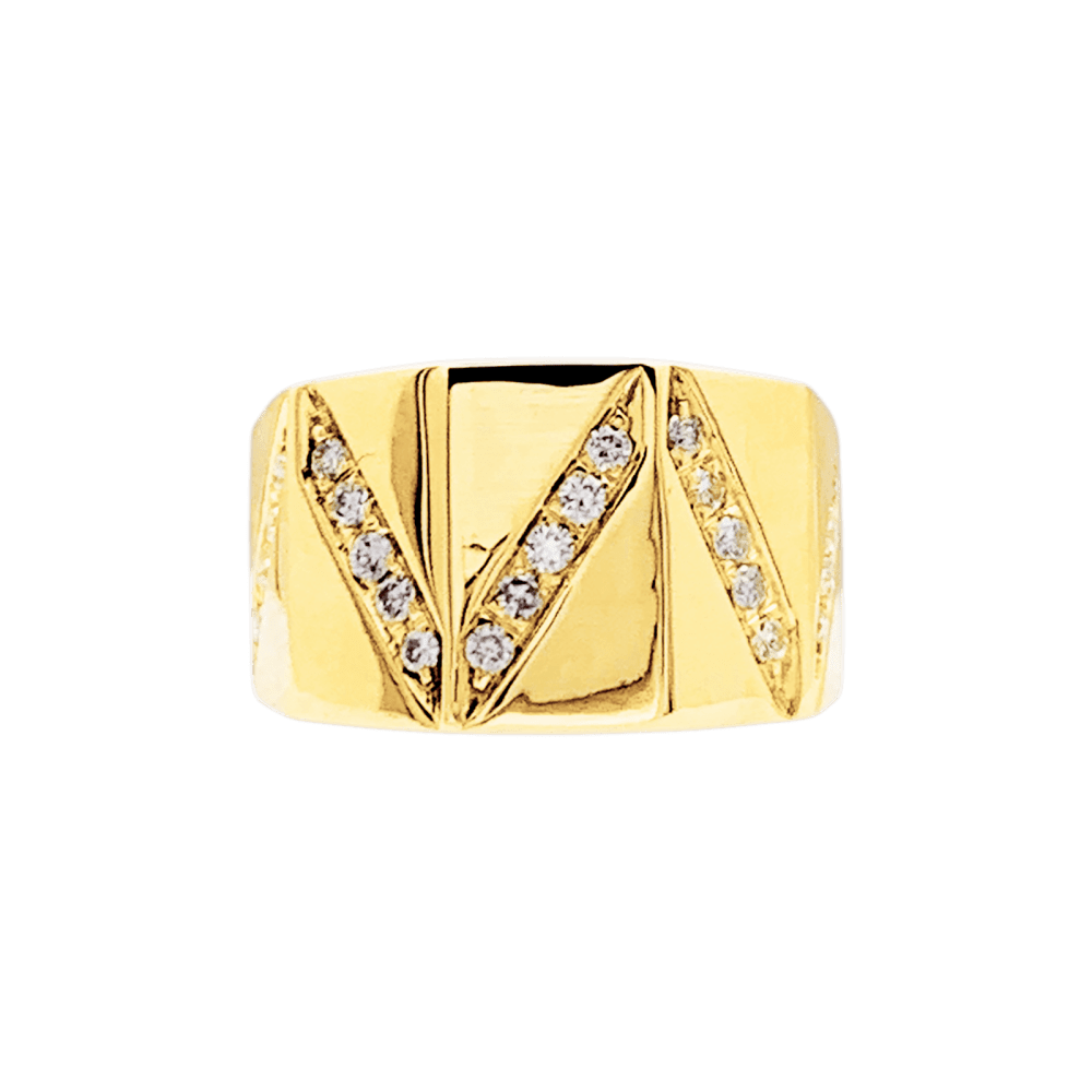 Bague bandeau en or jaune et diamant - Castafiore