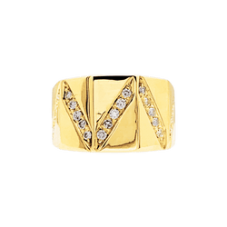 Bague bandeau en or jaune et diamant - Castafiore