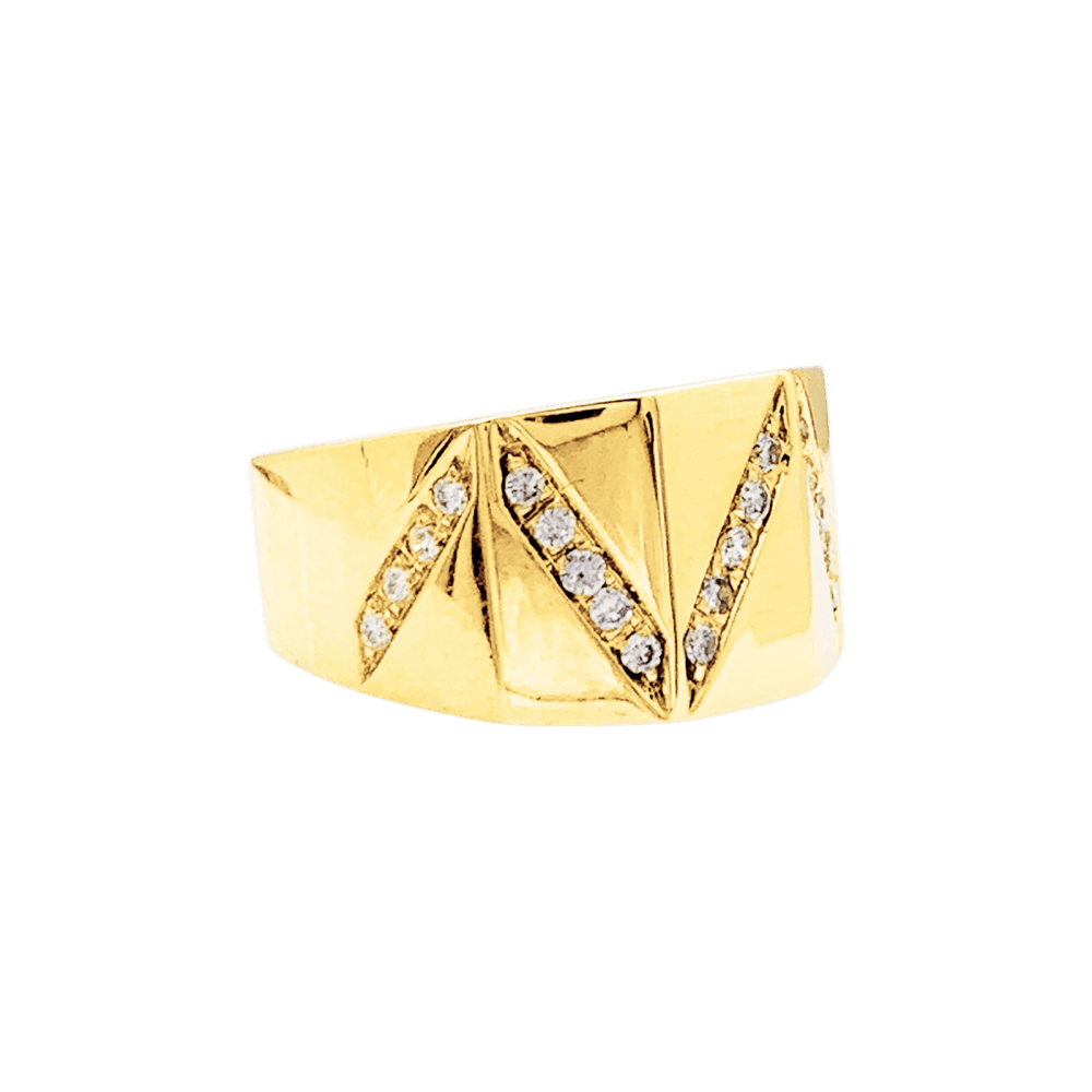 Bague bandeau en or jaune et diamant - Castafiore