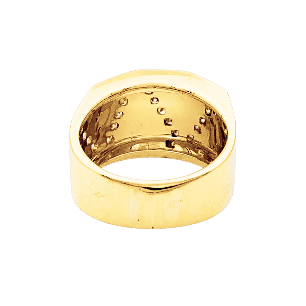 Bague bandeau en or jaune et diamant - Castafiore
