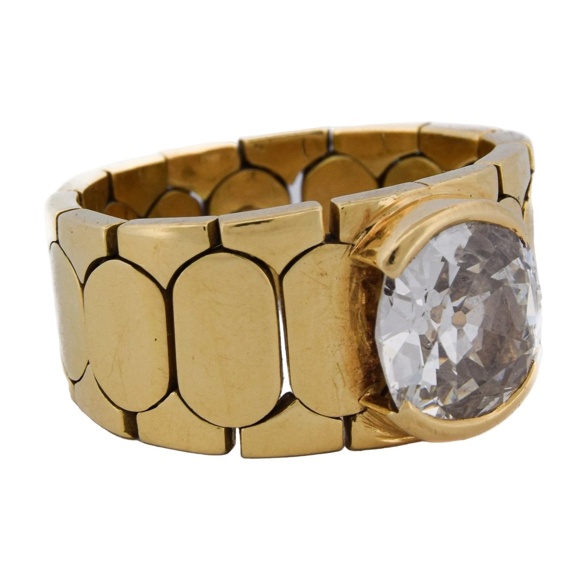 Bague Bandeau en or jaune et diamant - Castafiore