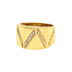 Bague bandeau en or jaune et diamant - Castafiore