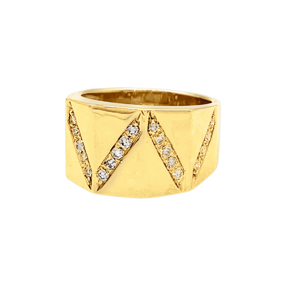 Bague bandeau en or jaune et diamant - Castafiore