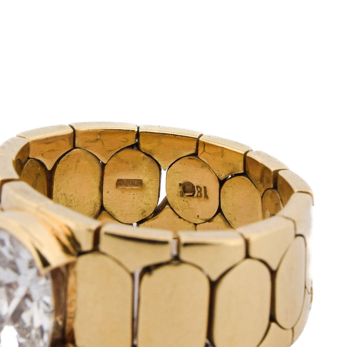 Bague Bandeau en or jaune et diamant - Castafiore