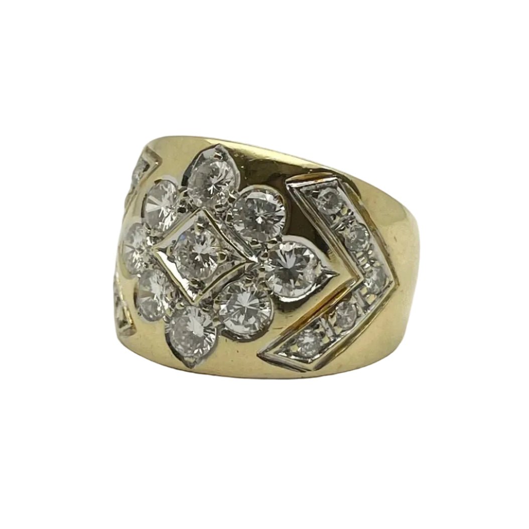 Bague Bandeau en or jaune et diamants - Castafiore