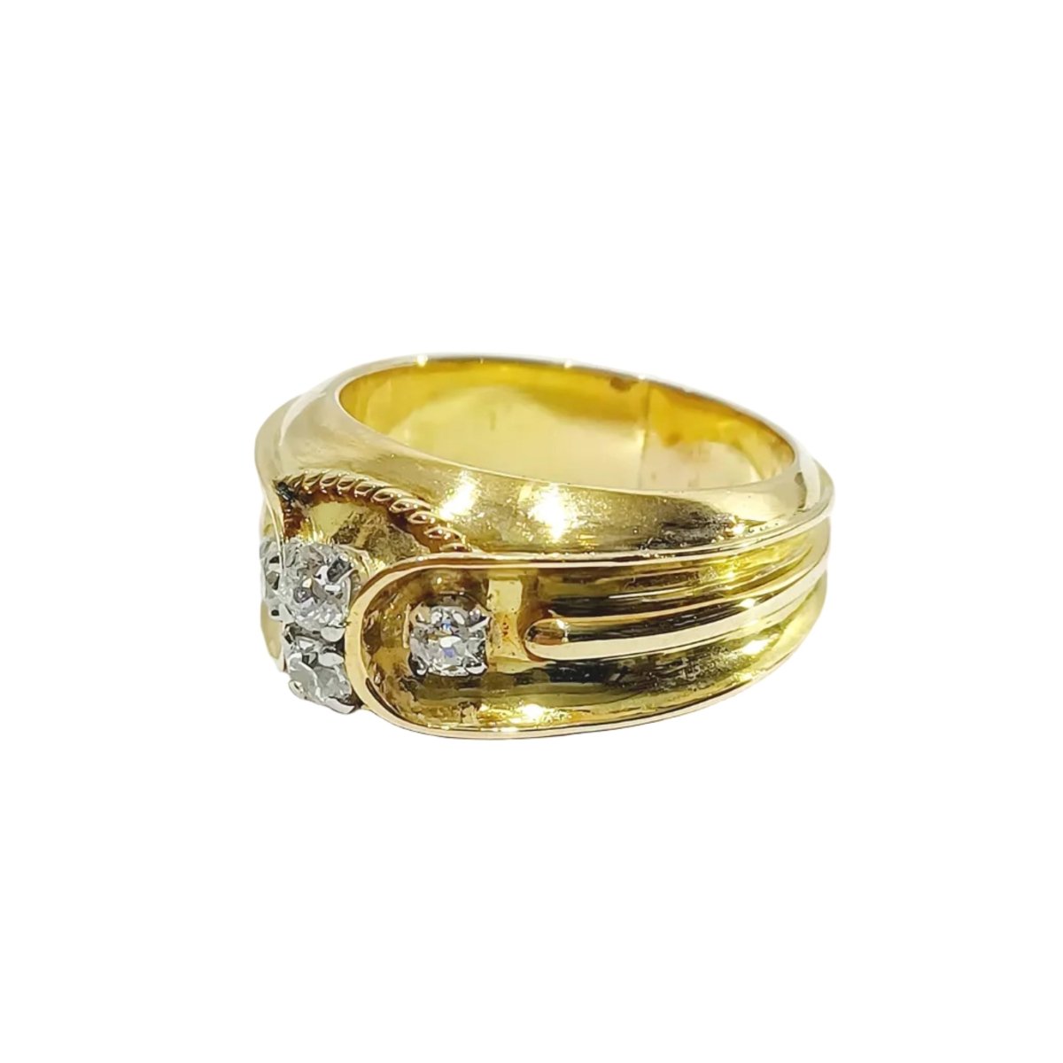 Bague Bandeau en or jaune et diamants - Castafiore