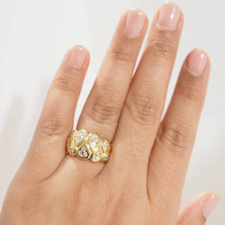 Bague Bandeau en or jaune et diamants - Castafiore