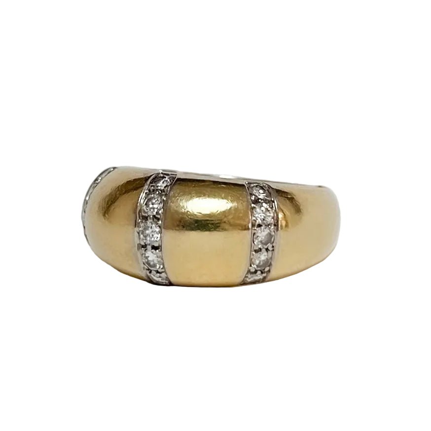 Bague Bandeau en or jaune et diamants - Castafiore