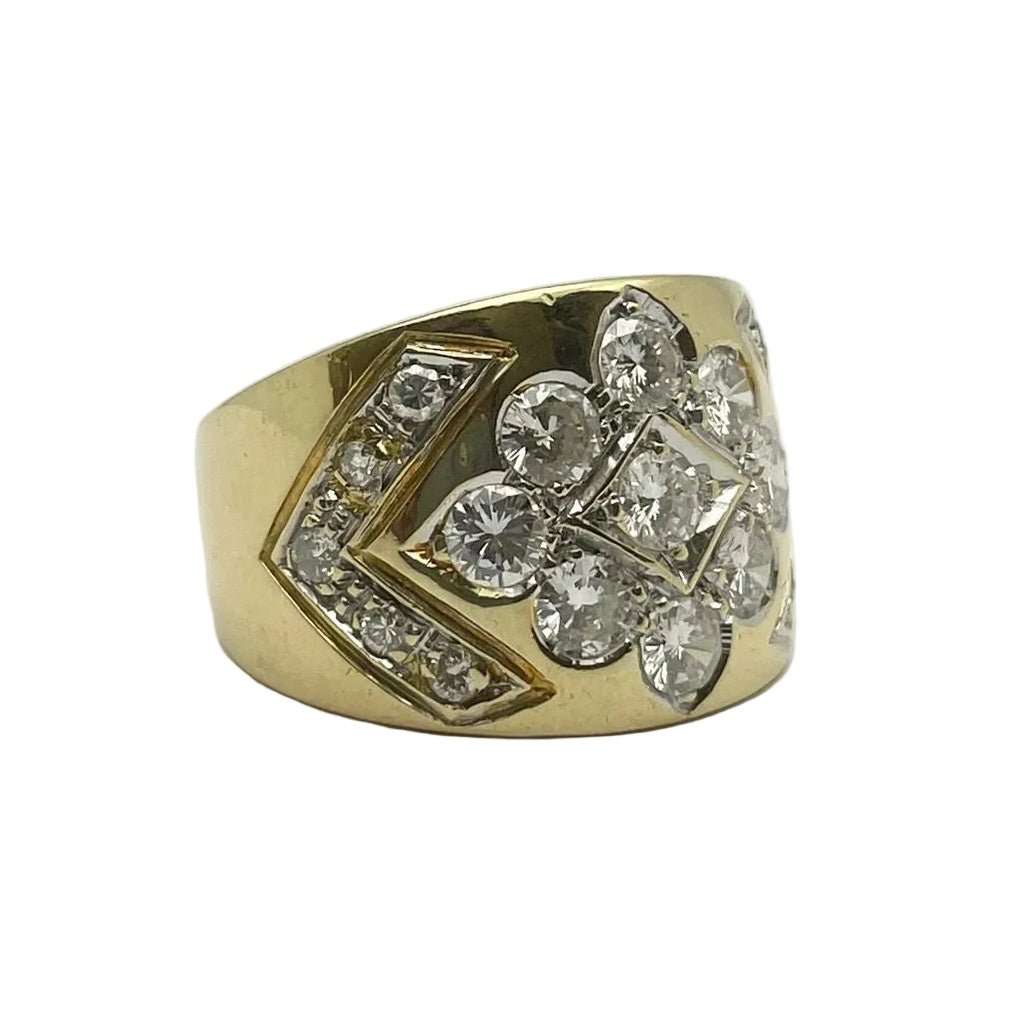 Bague Bandeau en or jaune et diamants - Castafiore