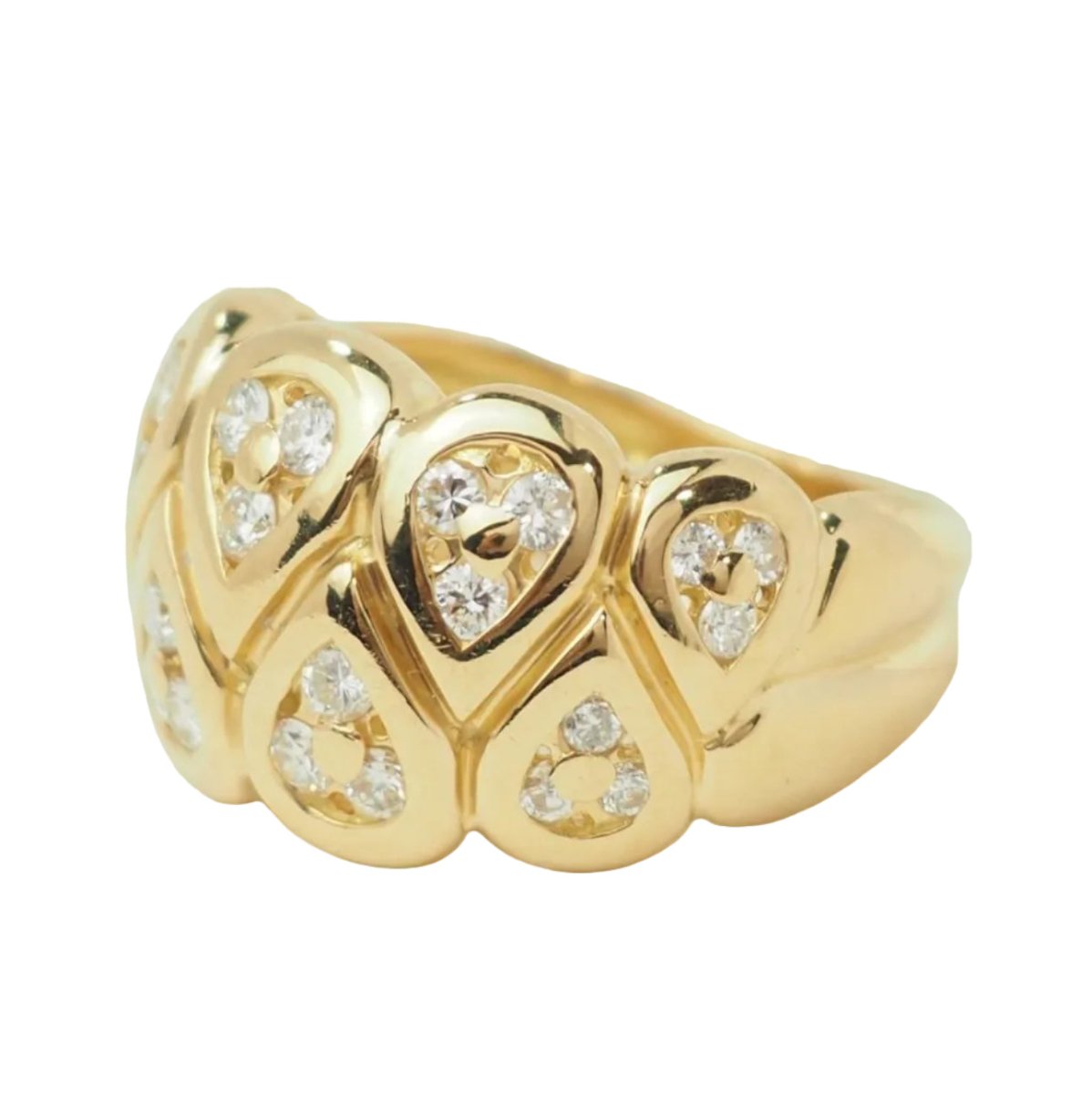 Bague Bandeau en or jaune et diamants - Castafiore