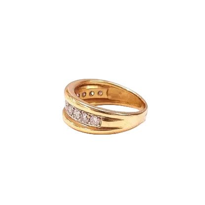 Bague Bandeau en or jaune et diamants - Castafiore