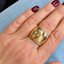 Bague Bandeau en or jaune et diamants - Castafiore