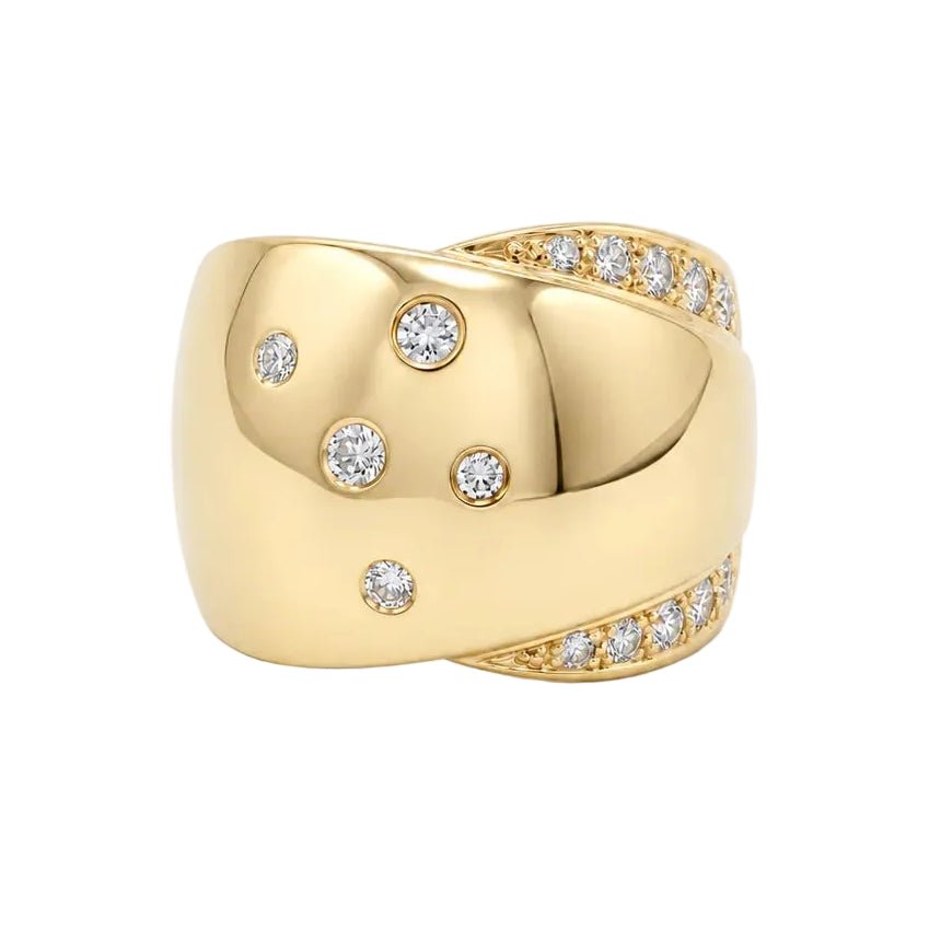 Bague Bandeau en or jaune et diamants - Castafiore