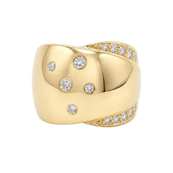 Bague Bandeau en or jaune et diamants - Castafiore