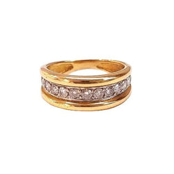 Bague Bandeau en or jaune et diamants - Castafiore