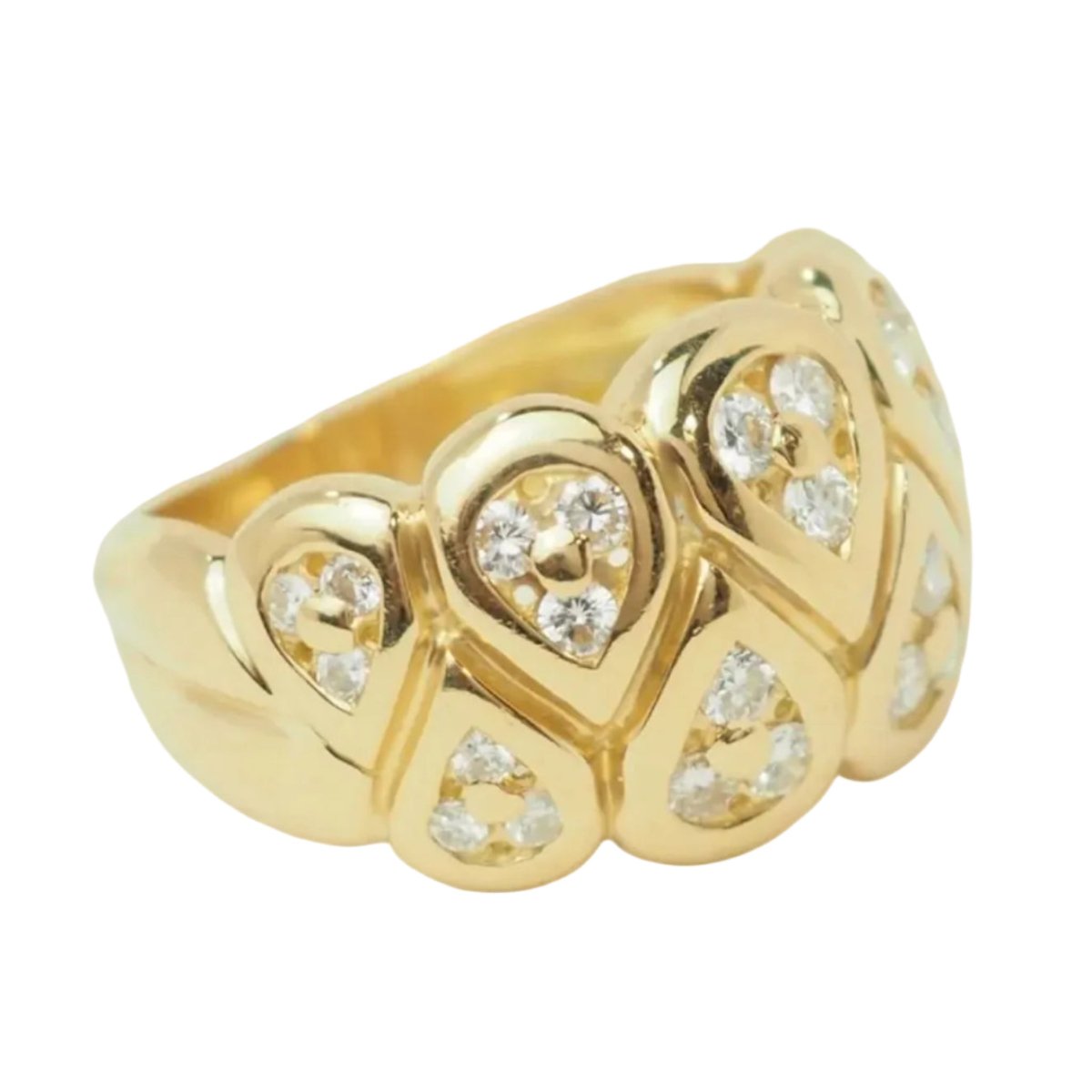Bague Bandeau en or jaune et diamants - Castafiore