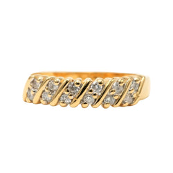 Bague Bandeau en or jaune et diamants - Castafiore