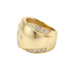Bague Bandeau en or jaune et diamants - Castafiore