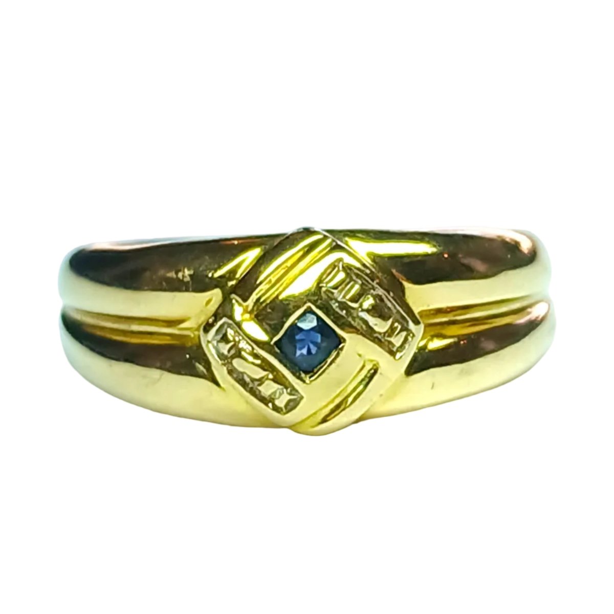 Bague Bandeau en or jaune et saphir - Castafiore