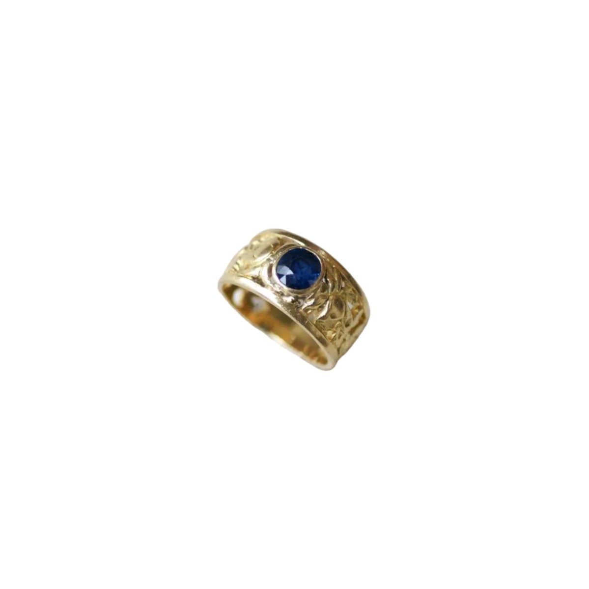 Bague Bandeau en or jaune et saphir - Castafiore