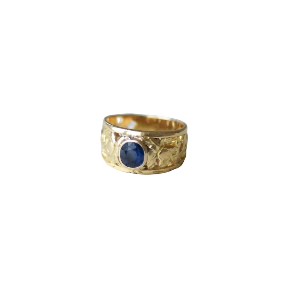 Bague Bandeau en or jaune et saphir - Castafiore