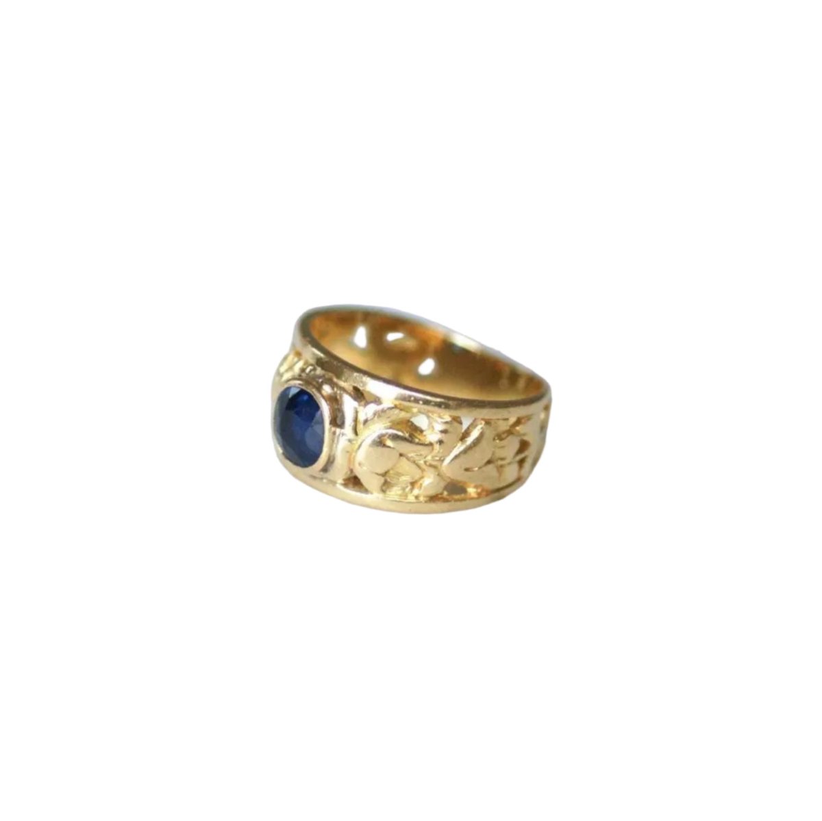 Bague Bandeau en or jaune et saphir - Castafiore