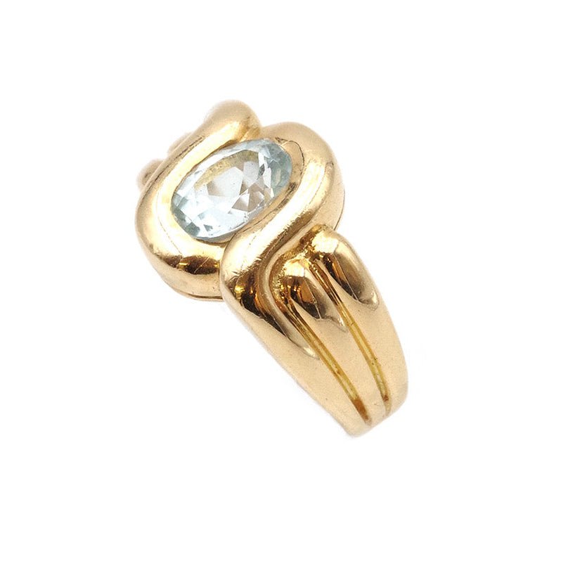 Bague Bandeau en or jaune et topaze - Castafiore