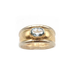 Bague Bandeau en or jaune, or blanc et topaze - Castafiore