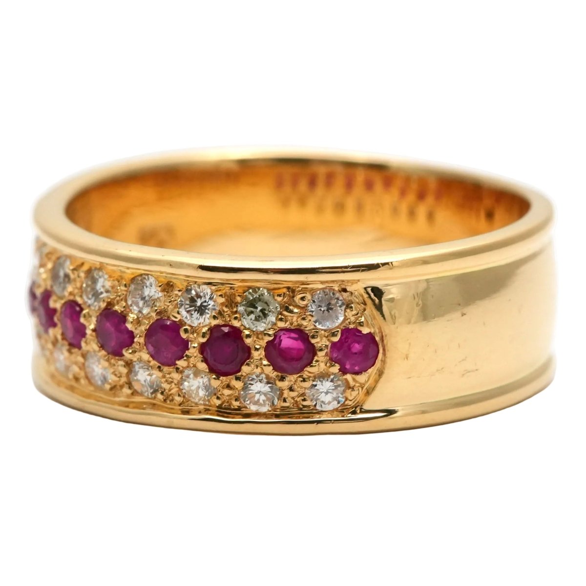 Bague Bandeau en or jaune, rubis et diamants - Castafiore